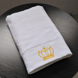 Factory Supply White 100% Cotton Towel with Logo Customized