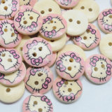 Hello Kitty Wood Shirt Button with Two Holes