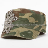 Fashion Rhinestone Applique Grinding Washed Leisure Military Cap (TM666504099A)