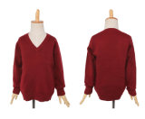 Easy Care Fashion Red V Neck Kids Children Cashmere Cardigan Sweater