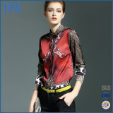 Autumn New Personalized Printing Women Shirt with Straight Long-Sleeved