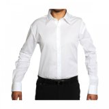 Custom Made Men's Long Sleeve Non-Iron Cotton White Dress Shirt