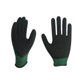 Hot Sales Green Polyester Latex Gloves