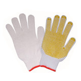 New Design Anti Slip PVC Dots Cotton Gardening Gloves