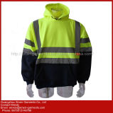 Factory Custom Made Outdoor Quality High Visibility Reflective Safety Flannel Hoody Jacket Fleece (W379)