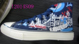 High Top Canvas Shoes with House Printing