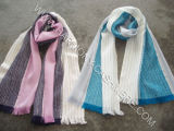 Multi-Layers Wool Scarf With Vertical Stripes