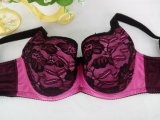 Colorful Satin with Lace Plus Size Women Bra