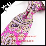 Screen Printed 100% Silk Twill Paisley Neck Tie for Men