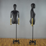 Half Body Female Mannequin with Leather Wrapped