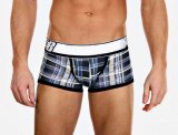 Allover Checks Printed Men's Boxer Short Underwear Without Opening