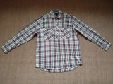 Men's 100%Cotton Yarn Dyed Plaid Long Sleeve Stand Collar Woven Shirts
