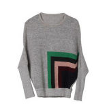 Fashion Gray and Colorful Pattern Women's Sweater