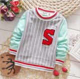 T1158 2015 Autumn Korean Style Cotton Soft Kids Boys Sport Pullover Long Sleeve Striped Shirts Children Shirt for Wholesale