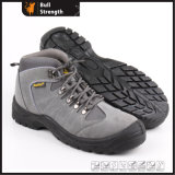 PU Injection Outsole Safety Shoe with Grey Suede Leather (5238)