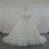 V Neck Sleeveless Tulle Wedding Dress with Belt Decoration