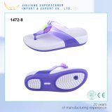 Purple Jelly Color Flip Flops, EVA Woman Wedge Sandals with Betterfly Decoration