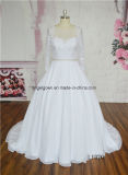 White Long Sleeve Lace Satin Ivory Hot Selling Ball Gown