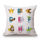 Cute English Words with Animals Cushion Cover for Children's Room (35C0250)