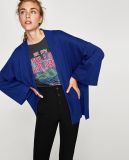 Woman Fashion Oversize Drop Shoulder Cardigan with Pockets