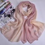 Silk Scarf Gradient Colors Scarves Long Lightweight Sunscreen Summer Shawls for Women