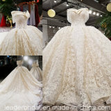 Off Shoulder Bridal Ball Gown Lace Crystal Beading Wedding Dress Yao113