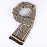Men's Fashion Checked Pattern Winter Warm Woven Scarf (YKY4614)