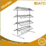 Metal Wire Advertising Wholesale Glass Retail Exhibition Computer Garment Product Floor Clothes Display Stand Shoes Rack Factory