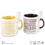 2016 Cheap Price 11oz Ceramic Stoneware Coffee Mug with Spoon