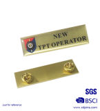 Customized Brass Name Badge with Printed Logo (NPS-520)