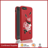 2017 Embroidery Stitched Rose Flower Slim Phone Case for iPhone