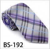 Fashionable Silk/Polyester Check Woven Tie (BS-192)