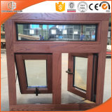 Double Glazing Tempered Glass Awning Window, Solid Wood Window for Villa, Wood Aluminum Replacement Window