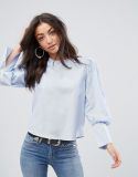 Ladies Loose Blouse with Placket After Open Blouse