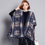 Women Fashion Viscose Acrylic Knitted Winter Fringe Shawl (YKY4527)