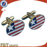 Promotional USA Flag Oval Custom Metal Cufflinks with Logo (FTCF3206A)