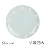 20.8cm Ceramic Salad Plate with Engraved Stars
