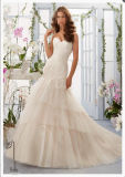 2016 Lace Layered Tulle Strapless Bridal Wedding Dress Wd5405