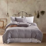 Stone Washed Microfiber Flouncing Bedding Sets with Prints