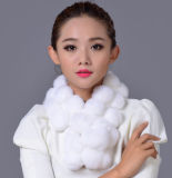 Lady Fashion Rex Rabbit Fur Ball Winter Scarf (YKY4398)