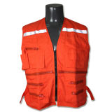 Polyester Cotton Pocket Zipper High Visibility Reflective Safety Uniform (YKY2829)