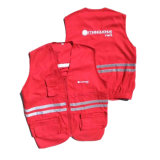 Rerflective Red Work Vest OEM Waistcoat Workwear Vest (UF227W)