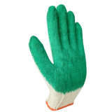 OEM Available Safety Working Green Color Natural Latex Coated Glove