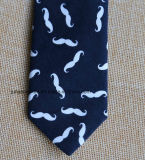Mustache Pattern Cotton Necktie