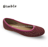 Women Lady Suede Fabric Upper with Rivet Casual Dance Shoes