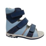 Blue/Pink Kids Orthopedic Corrective Leather Sandals for Preventing Flat Foot