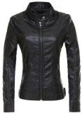 Women Fashion PU Fit Motor Sexy Leather Clothes Jacket (0363)