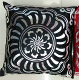 Metallic/Flock Printed Decorative Pillow Metallic Print Cushion (XPL-47)