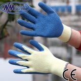 Nmsafety Yellow Polyester Shell Blue Latex Coating Glove
