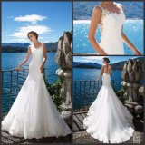 Sleeveless Bridal Gown Lace Mermaid Tulle Beach Wedding Dress H1890